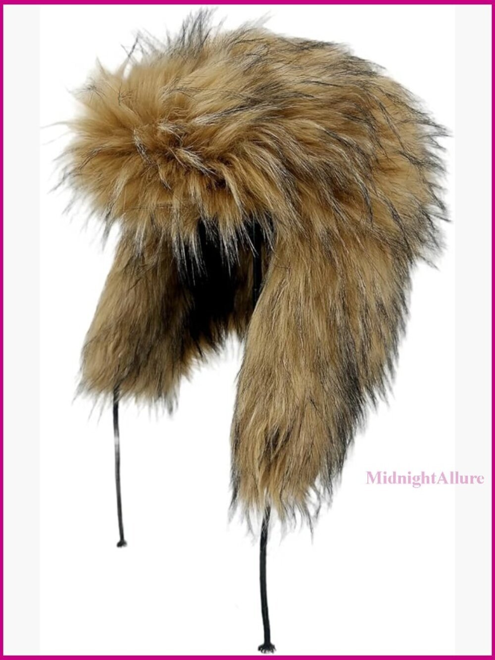 Faux Fur Trapper Hat with Earmuffs, Winter Warm Unisex Adult Size